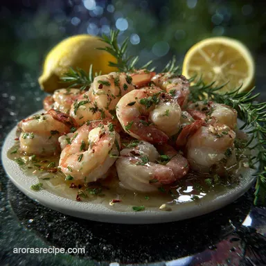 Delicious New Year s Eve Food Idea with Garlic Shrimp That Sizzles Recipe Card