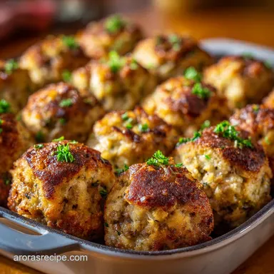 Grandma Dots Stuffing Balls: Ultimate Crispy Sausage Stuffing Recipe Recipe Card
