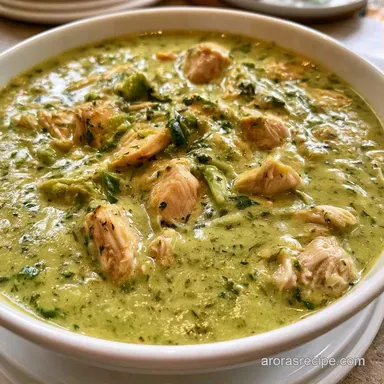 Green Chile Chicken Soup for 6 Servings Recipe Card