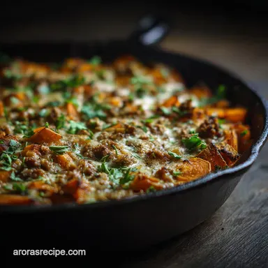 Ground Turkey Sweet Potato Casserole Healthy Weeknight Bake Recipe Card