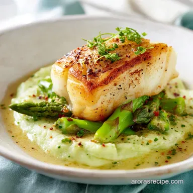 Spring Meals: Pan-Seared Halibut with Asparagus Pur&eacute;e