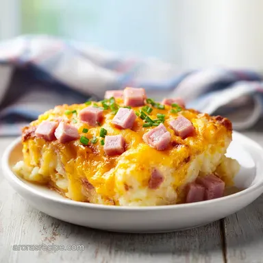 Ham Potato Breakfast Casserole: Golden Recipe Card