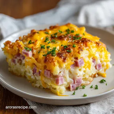 Ham Potato Breakfast Casserole: Golden
