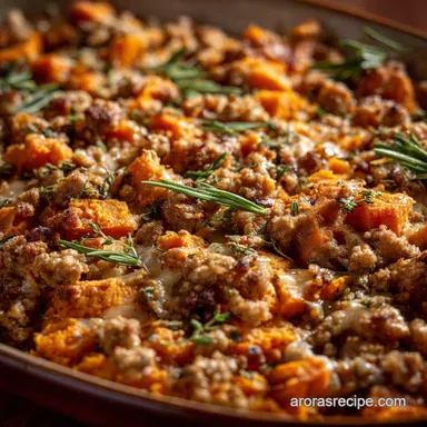 Ground Turkey Sweet Potato Casserole: Healthy Comfort Food for Dinner Recipe Card