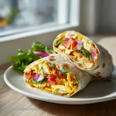 Breakfast Burrito Recipe with Sausage and Eggs in 35 Minutes Recipe Card