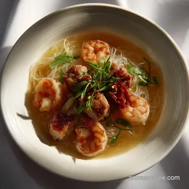 Hu Tieu My Tho Recipe Authentic Clear Broth Vietnamese Noodle Soup Recipe Card