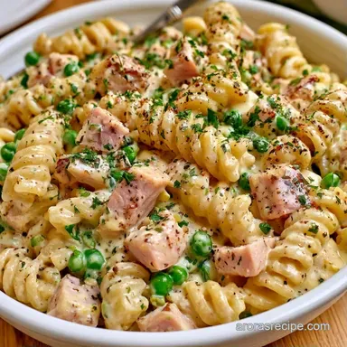 Lemon Cream Fusilli with Smoked Turkey Recipe Card