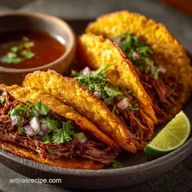 Authentic SlowCooked Quesa Birria Tacos Recipe Crispy Dippable Recipe Card