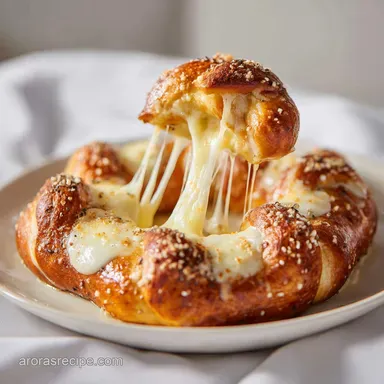 Mozzarella Stuffed Pretzels in 65 Minutes Recipe Card