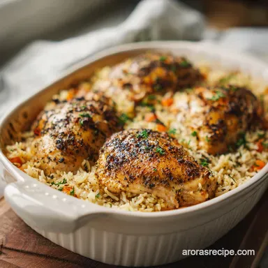 Oven Baked Chicken and Rice in 1 Hour with Crispy Skin