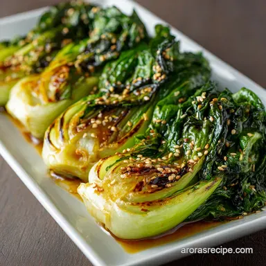Perfectly Roasted Bok Choy Recipe with Umami GarlicSesame Glaze Recipe Card