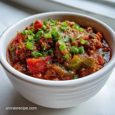 Paleo Crockpot Chili - Chunky & No Beans Recipe Card
