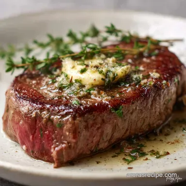 Top Sirloin Recipes: Pan-Seared Steak with Garlic Thyme Butter Recipe Card