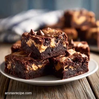 Peanut Butter Chocolate Brownies for 16 Servings Recipe Card