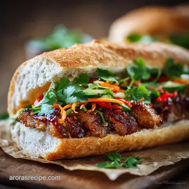 Crispy Banh Mi Recipe The Perfect Vietnamese Caramelised Pork Sandwich Recipe Card