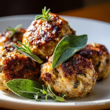Stuffing Balls: Proper Sausage Sage Recipe for a Crisp Finish Recipe Card