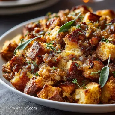 Thanksgiving Stuffing Recipe: Crisp Sourdough, Sausage, and Sage Recipe Card