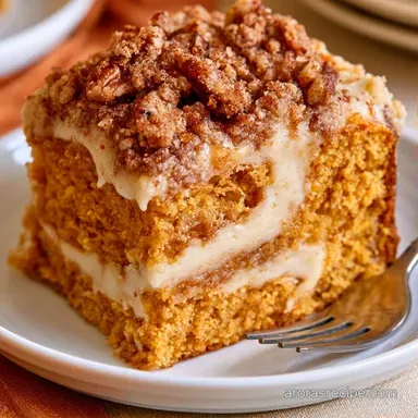 Tender Pumpkin Cream Cheese Coffee Cake Recipe Card