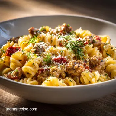 Radiatori pasta Recipe Creamy Sausage and Fennel Rag&ugrave; Recipe Card