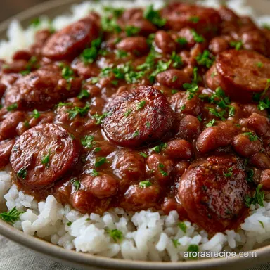 Red Beans and Rice with Andouille Sausage Recipe Card