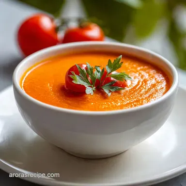 Roasted Tomato Bisque: A Creamy Soup Recipe for 6 Servings