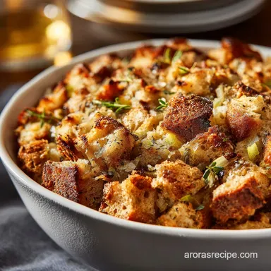 Thanksgiving Stuffing: The Golden Rule for Crisp, Moist Sourdough Stuffing Recipe Card