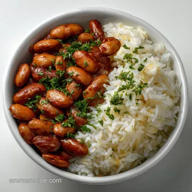 Anasazi Beans and Rice: Smoky Heirloom Beans Garlic Rice