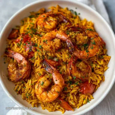 Shrimp and Rice: Smoky Saffron Tomato Pilaf Ready Fast Recipe Card