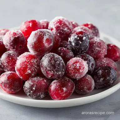 Sugared Cranberries for 8 Servings: Crispy Holiday Garnish