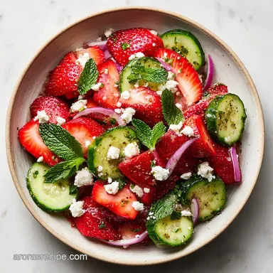 Strawberry Cucumber Salad Recipe for 4 Recipe Card