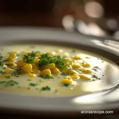 Sweet Corn Soup Silky Velvet Texture Restaurant Style Recipe Recipe Card