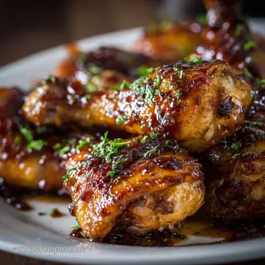 The Best Crock Pot Chicken Legs Sticky Honey Balsamic Glaze Recipe Card