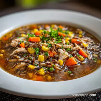 Turkey Wild Rice Soup for 8 Servings Recipe Card