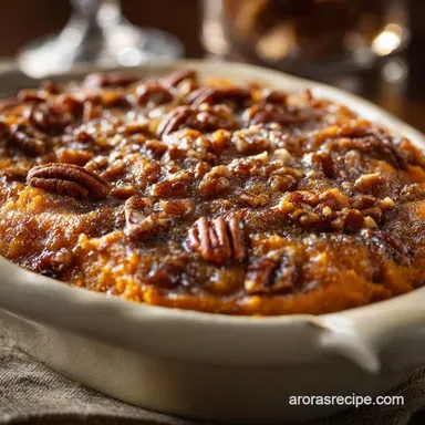 Sweet Potato Casserole: The Ultimate Brown Butter Recipe with Pecans Recipe Card