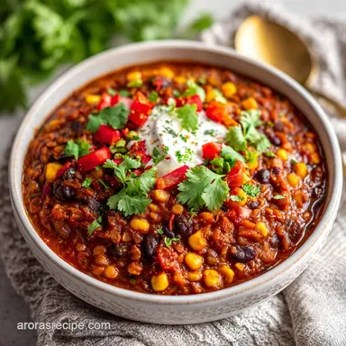 Vegan Crockpot Lentil Taco Chili: Slow-Cooked