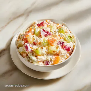 Ambrosia Salad with Sour Cream: 4 Hours Chill Recipe Card