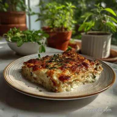 White Lasagna Recipe: Creamy Chicken Bake Recipe Card