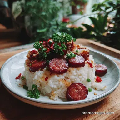 Breakfast Vietnamese: Quick Sticky Rice With Sausage Recipe Card