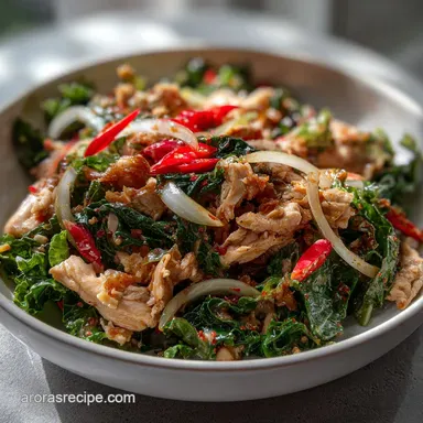 Thai Chicken Salad: Zesty Recipe with Crispy Greens Recipe Card
