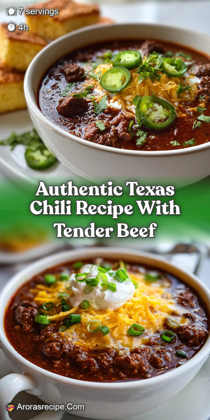 Close-up of hearty Texas chili: browned beef, glossy sauce, and visible spice create a savory, warming visual experience.
