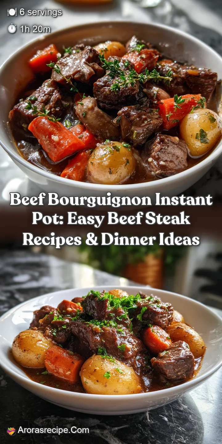 Beef Bourguignon Instant Pot: Easy Beef Steak Recipes & Dinner Ideas