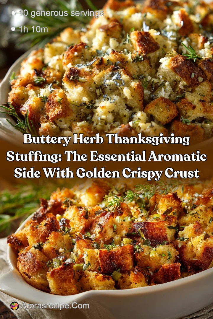 Buttery Herb Thanksgiving Stuffing: The Essential Aromatic Side with Golden Crispy Crust