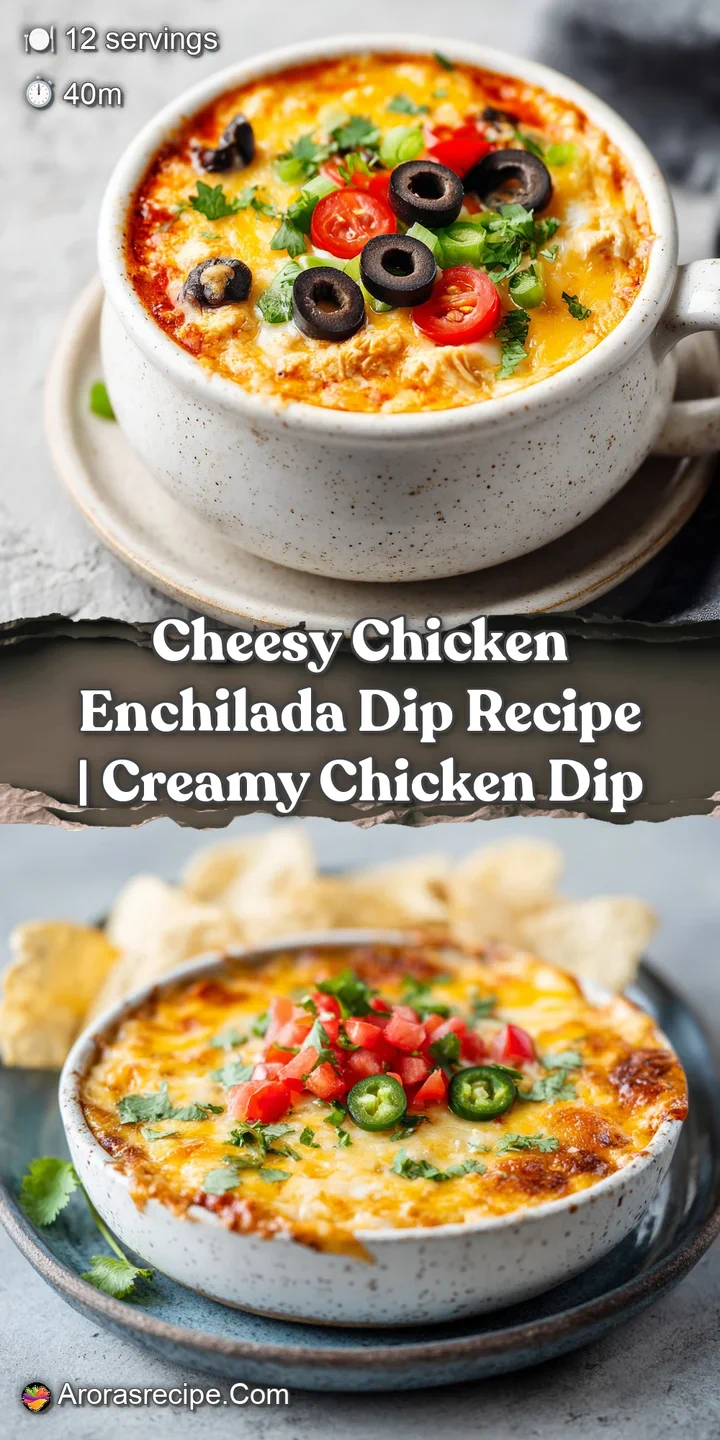 Close-up of a warm, cheesy dip with tender chicken. Topped with melted cheese and fresh green onions.