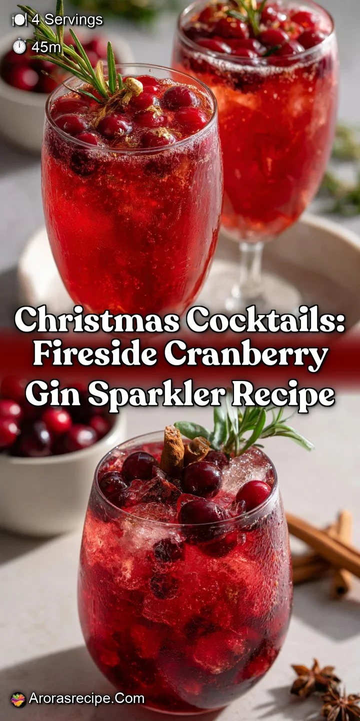 Christmas Cocktails: Fireside Cranberry Gin Sparkler Recipe