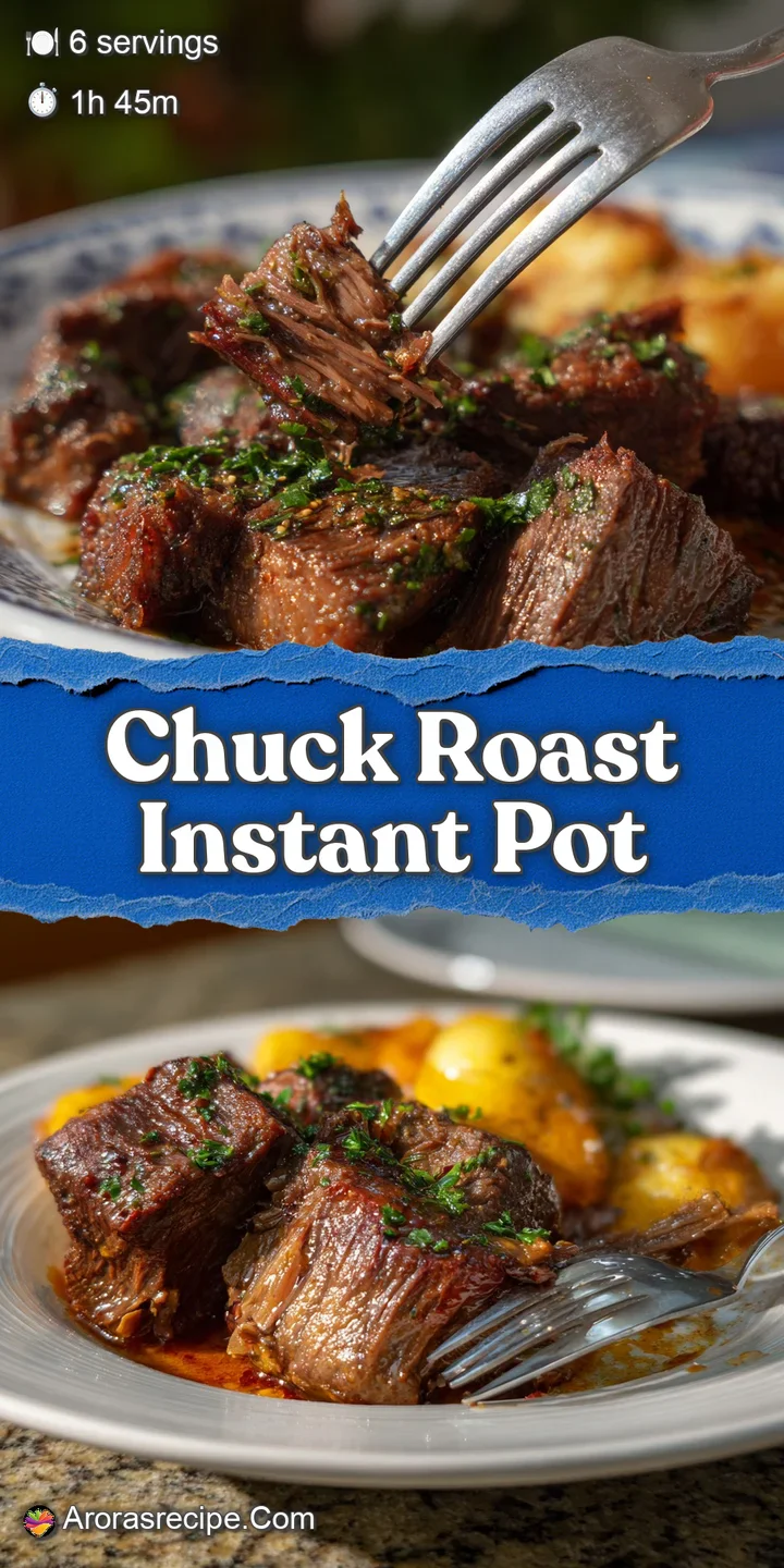 Close-up of shredded chuck roast. Juicy, pull-apart texture with visible strands, and glistening with rich, savory braisin...