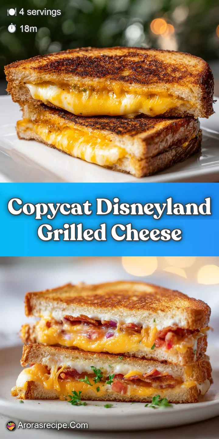 Close-up shows bubbly, browned crust of a grilled cheese, the soft, stretchy melted cheese peeking out from the toasted br...