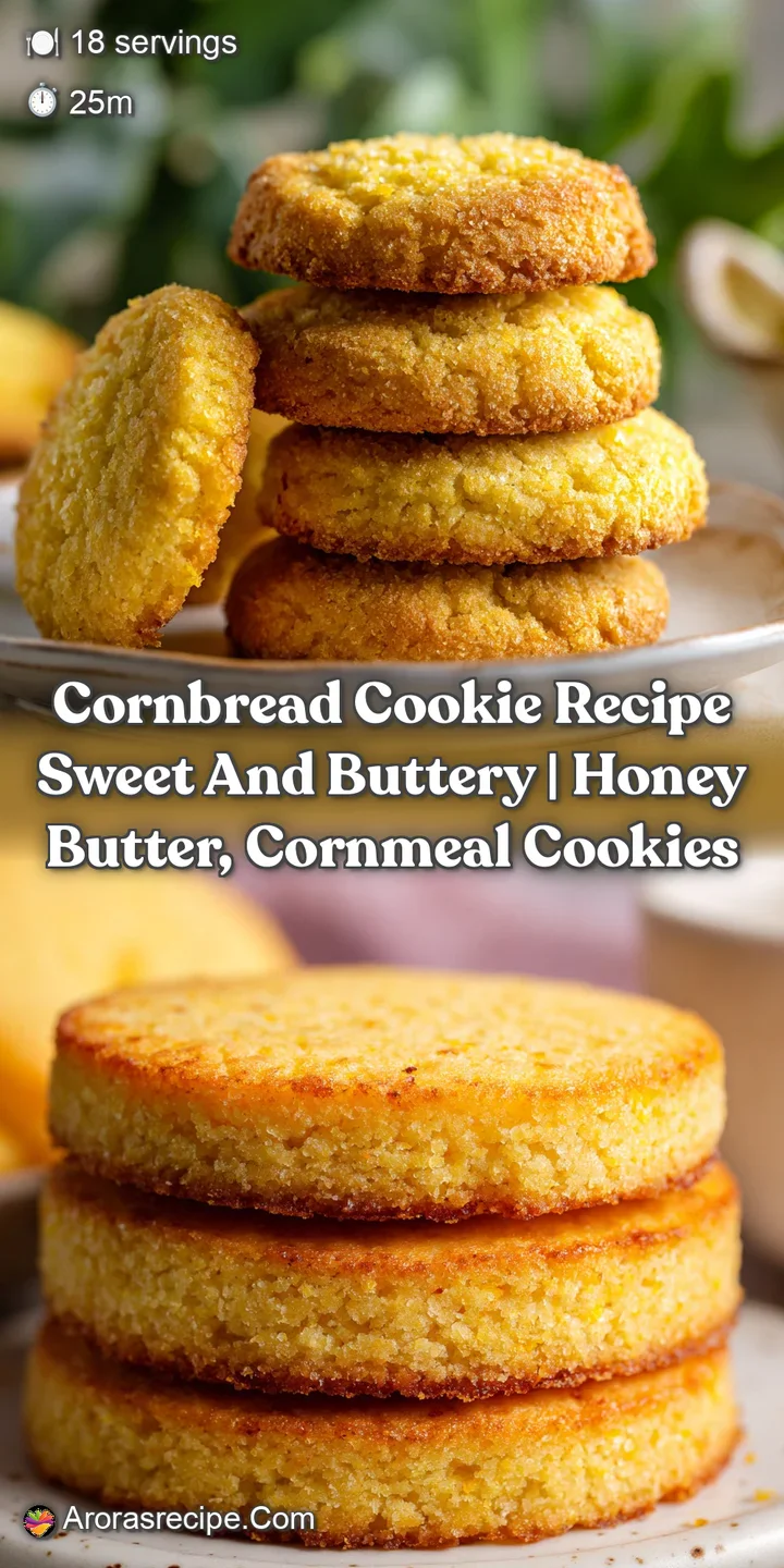 Close-up of a cornbread cookie revealing a soft crumb and the shimmering, rich honey-butter glaze pooling on top.