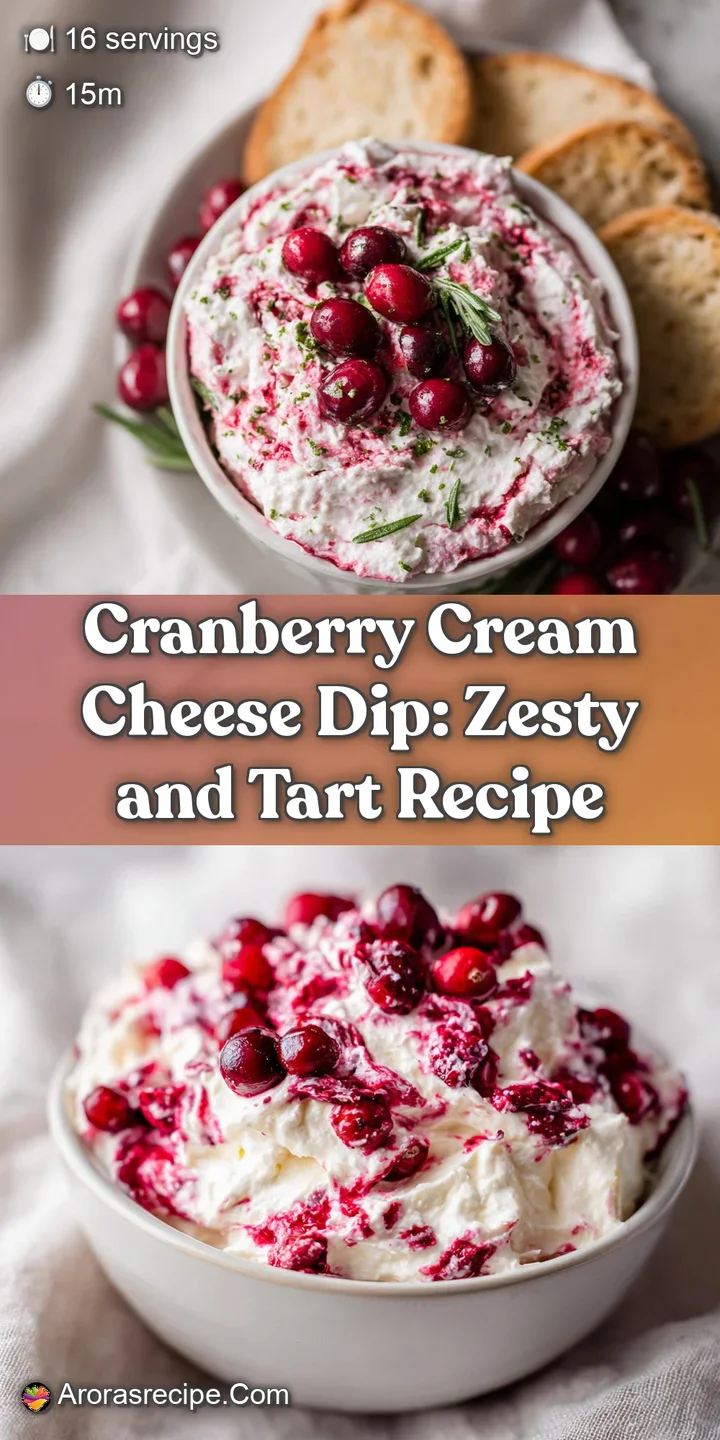 Close-up of creamy, light pink cranberry dip with visible cranberries, showcasing its smooth, rich texture, ready to be sc...