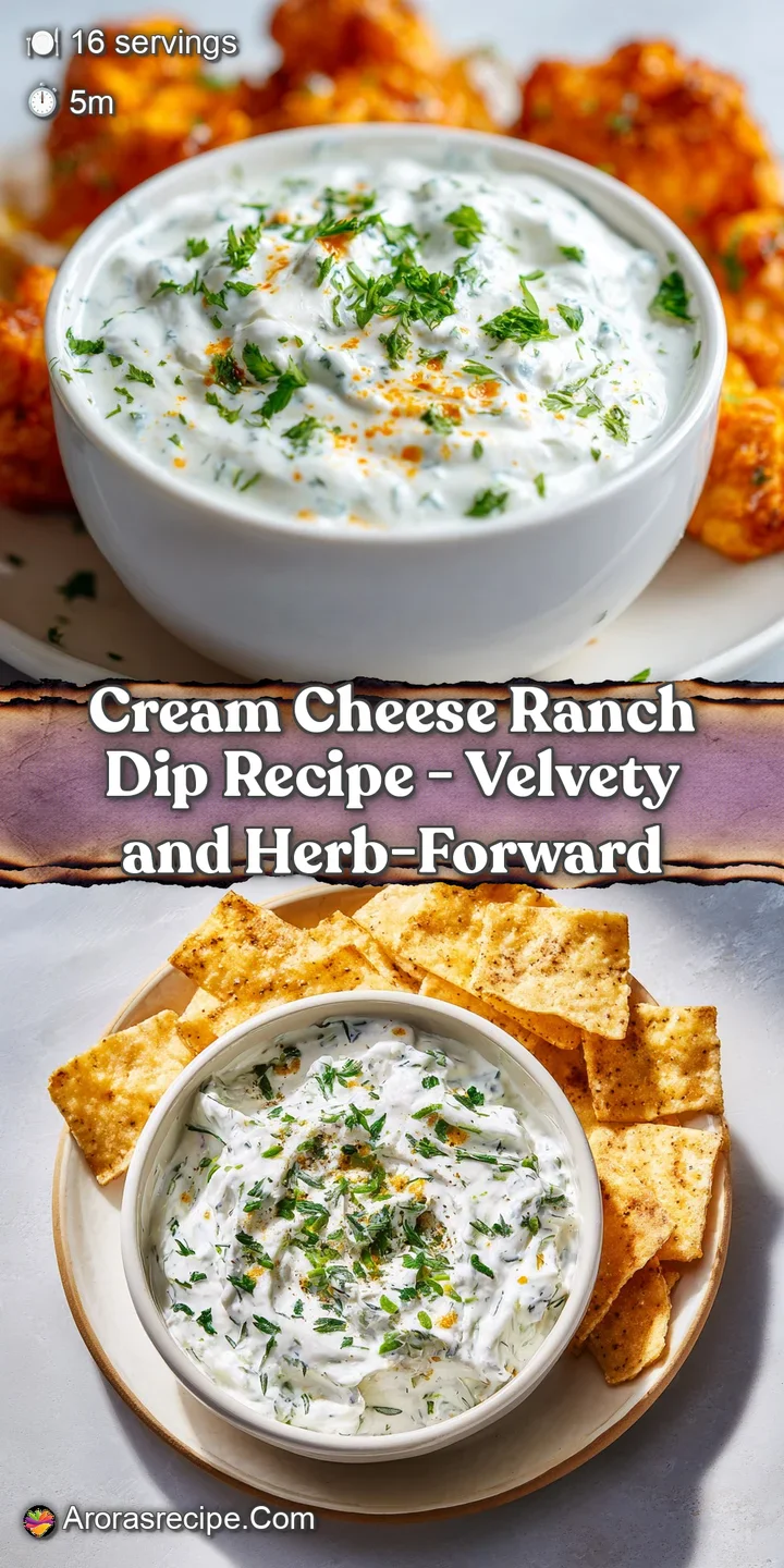 Close-up of thick, creamy ranch dip, showing herbs and spices, with a glistening sheen and inviting, textured appearance.