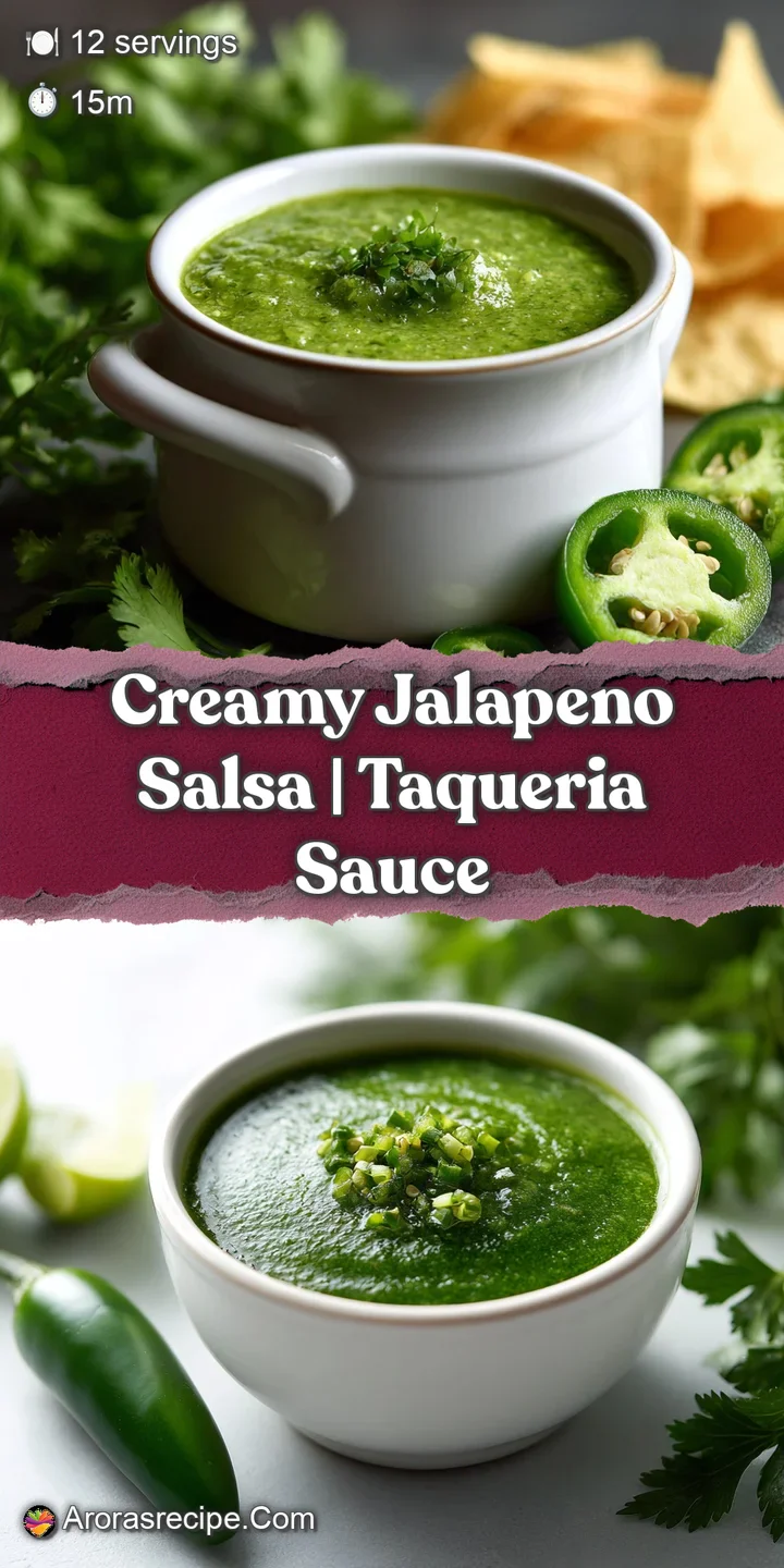 Close-up of thick, creamy jalapeno salsa. Specks of bright green peppers peek through, promising a flavorful and spicy exp...